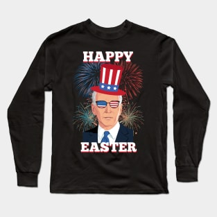 Funny Happy Easter Confused Joe Biden 4th Of July men women Long Sleeve T-Shirt